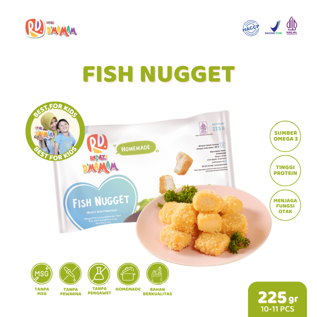 

D'MAMAM SBY Fish Nugget 225g Nugget Ikan Pangasius Anak MPASI Homemade Dairy Free HACCP BPOMHALAL