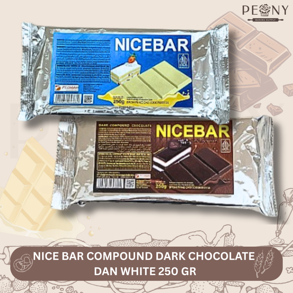 

NICE BAR COMPOUND DARK CHOCOLATE DAN WHITE 250 GR