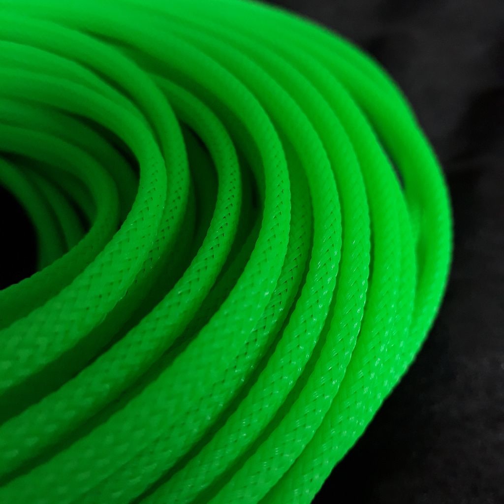 Braided Cable Sleeve 6mm Green - Pembungkus Kabel - Snake Skin