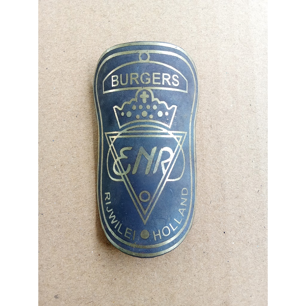 Embelm Plat Merk Sepeda Onthel Burgers ENR Hitam