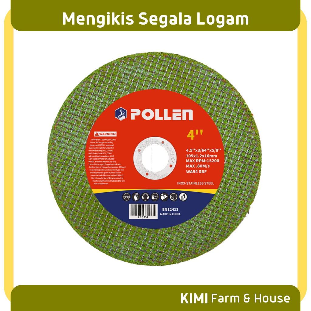 Mata Gerinda Potong Besi Alumunium Stainless 4 Inch WD Cutting Wheel Mata Gerinda Potong 4 Hijau