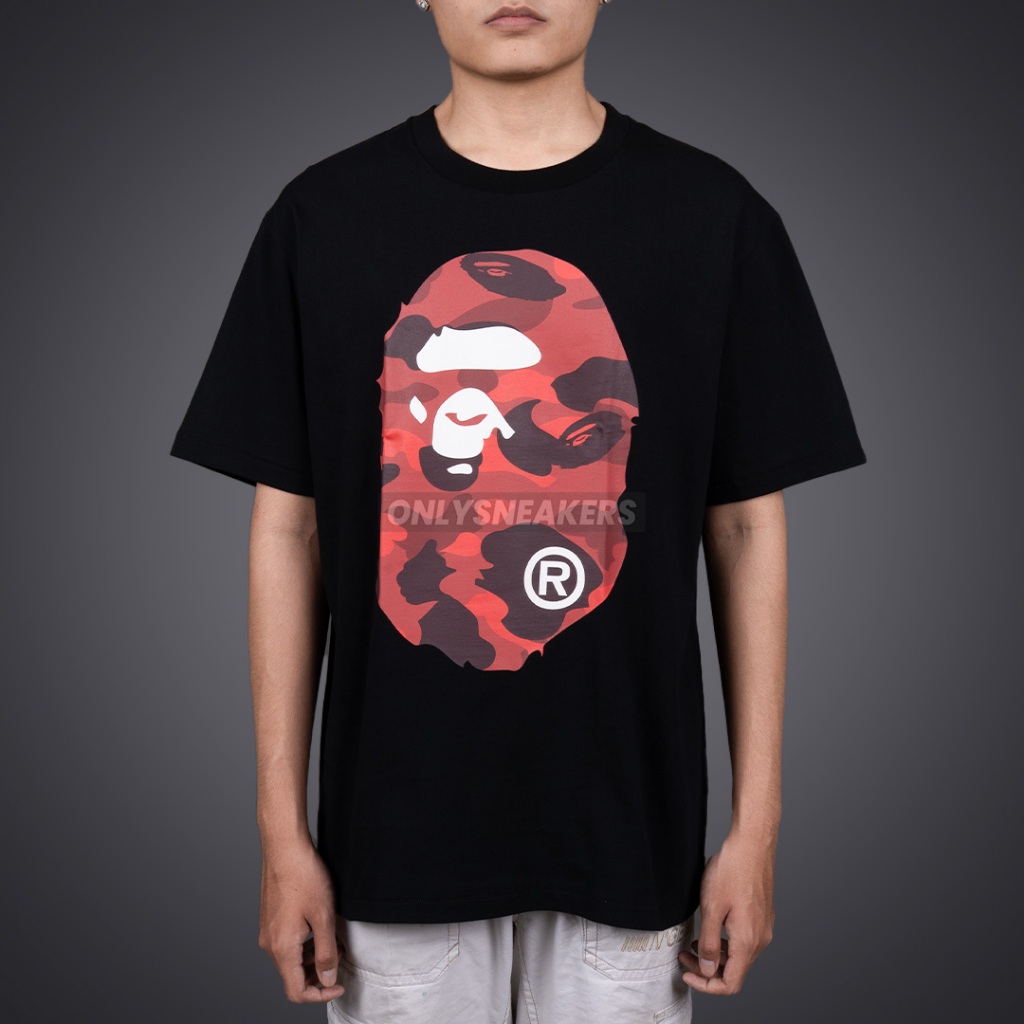 BAPE COLOR CAMO BIG APE HEAD RED BLACK TEE