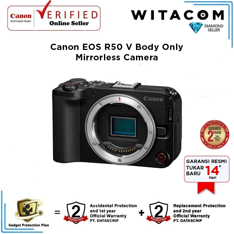 Canon EOS R50 V / EOS R 50 Mark V / EOS R50 5 / EOS R50 Mark 5 Body Only - Garansi Resmi
