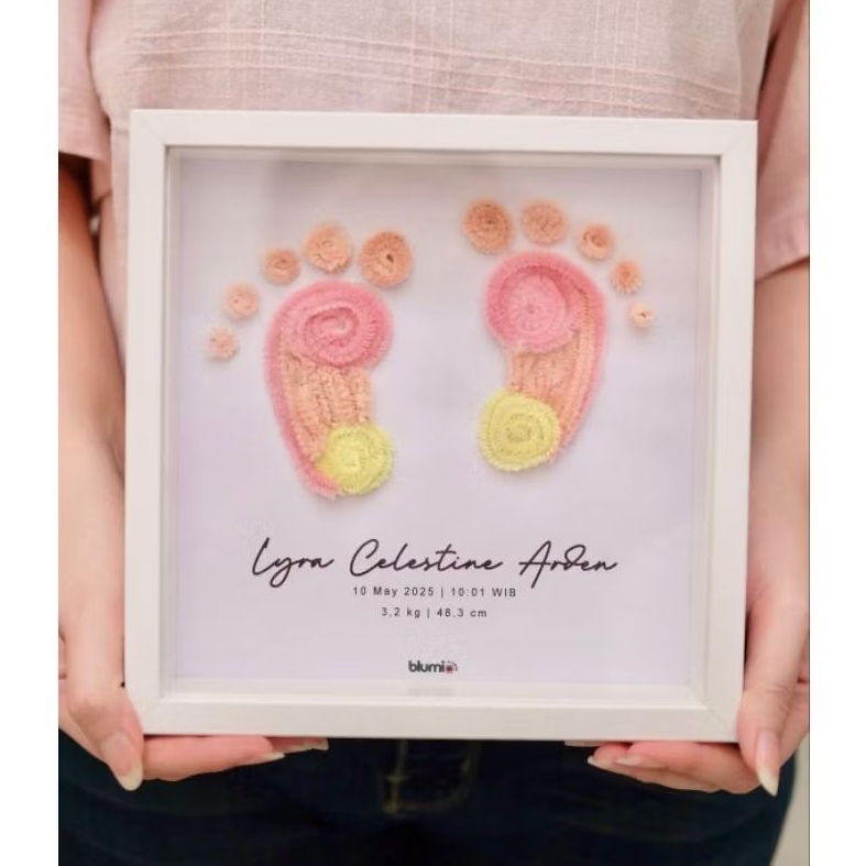 BLUM'IN FRAME - Flower in Frame Custom | Newborn Baby | Kado Baby | Baby Gift