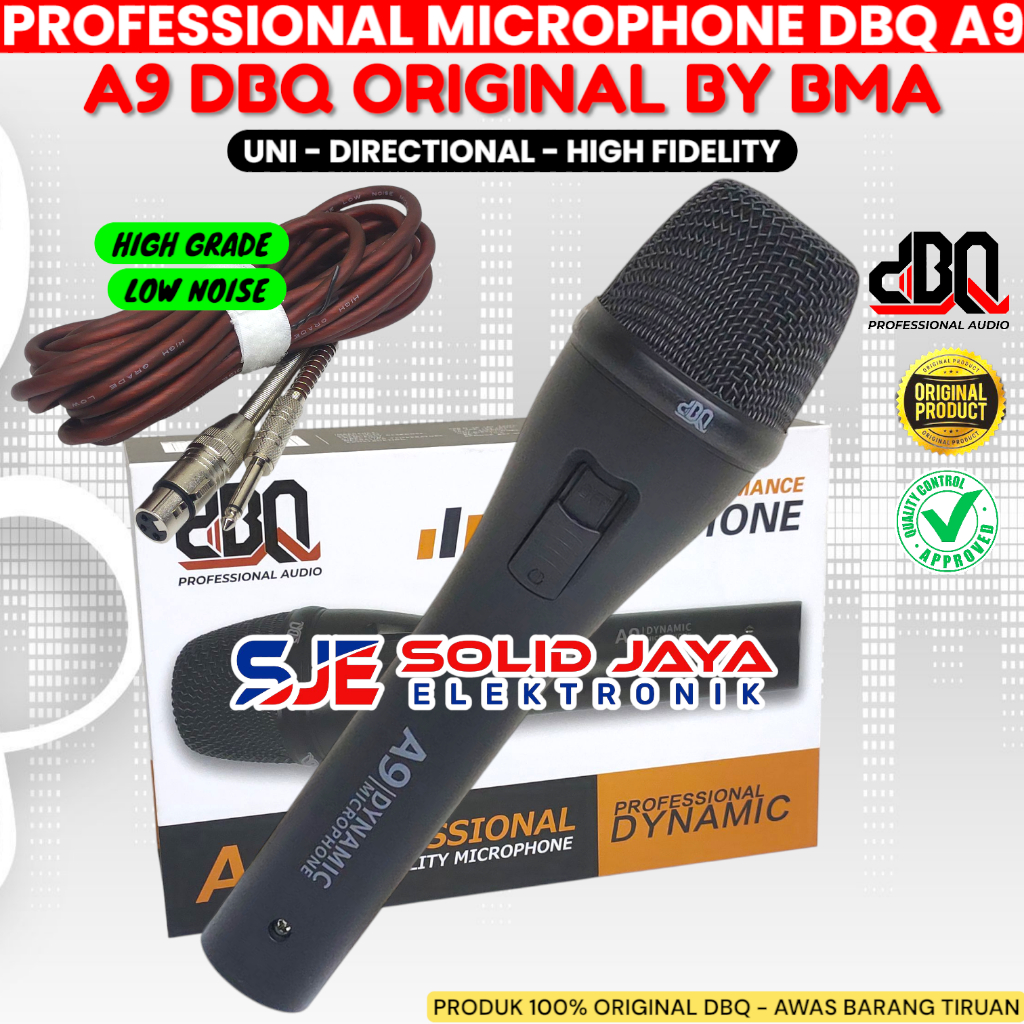 MIC MIK MICHROPHONE DBQ A9 VOKAL KARAOKE VOCAL MIKROPHONE DYNAMIC DBQ A-9 A 9 VOKAL MIC KABEL CABLE 