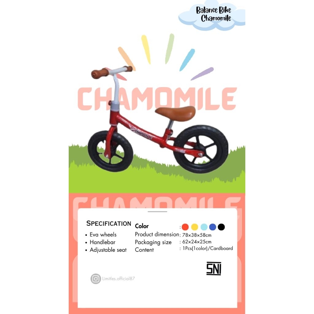 Pushbike / Balance Bike Ride on Sepeda roda 2 dua anak Aviator 7901/Chamomile