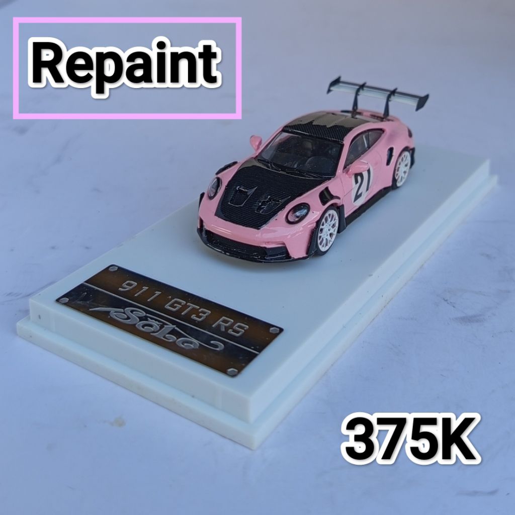 Diecast Mini Scale 64 Solo Porsche 911 GT3 RS Repaint Pink