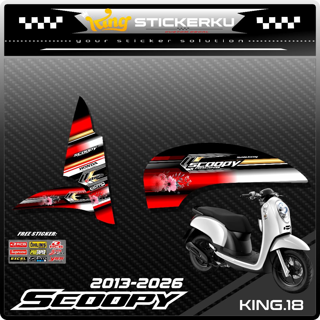 (BISA COD) Stiker Striping List Variasi Motor Scoopy 2014/2016 - Sticker Striping Motor Scoopy 2014/
