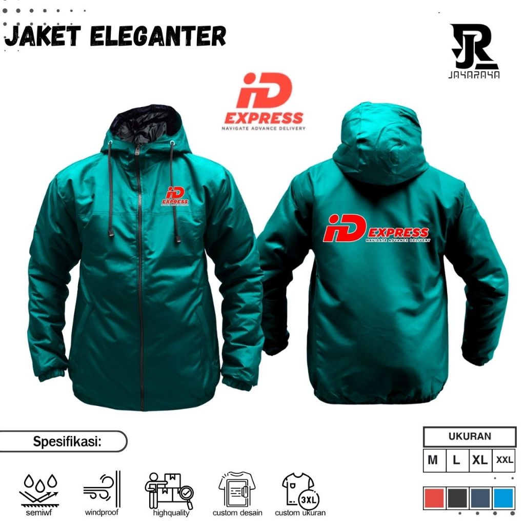 JAKET CUSTOM KURIR ID EXPRESS JAKET PRIA PARASUT CUSTOM EKSPEDISI JAKET ID EXPRESS TEBAL