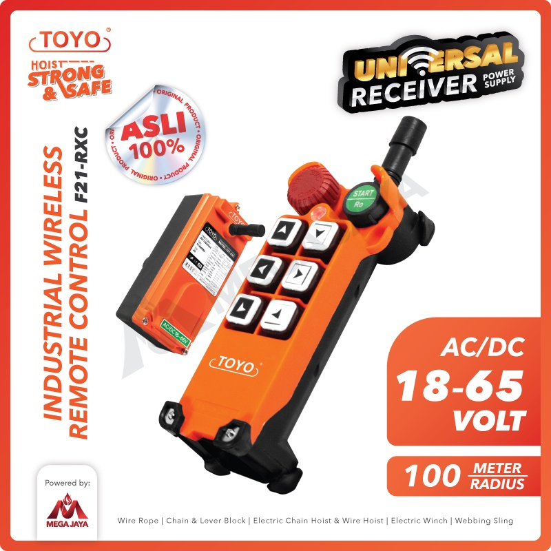 TOYO Industrial Wireless Remote Control F21-RXC 18V-65V Hoist Crane