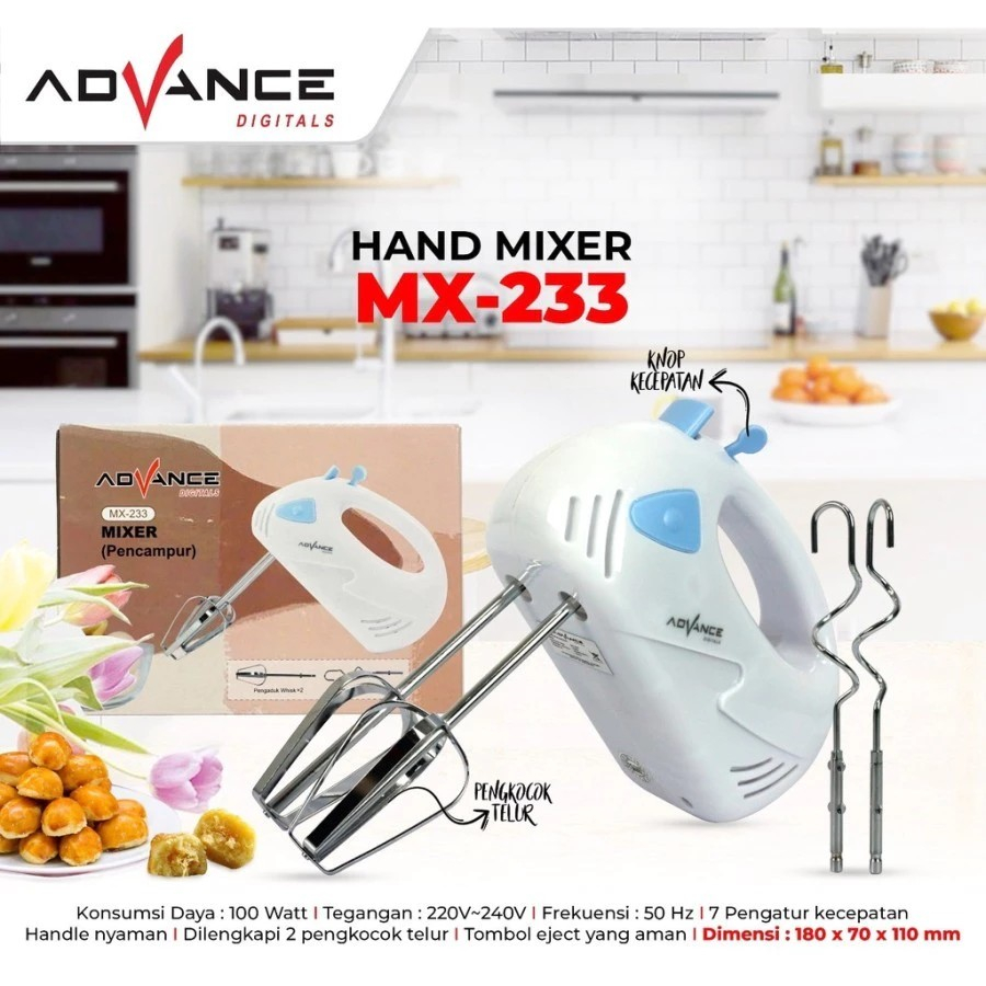MIXER HAND ADVANCE MX-233 mixer tangan advance mixer genggam advance mixer adonan kue advance