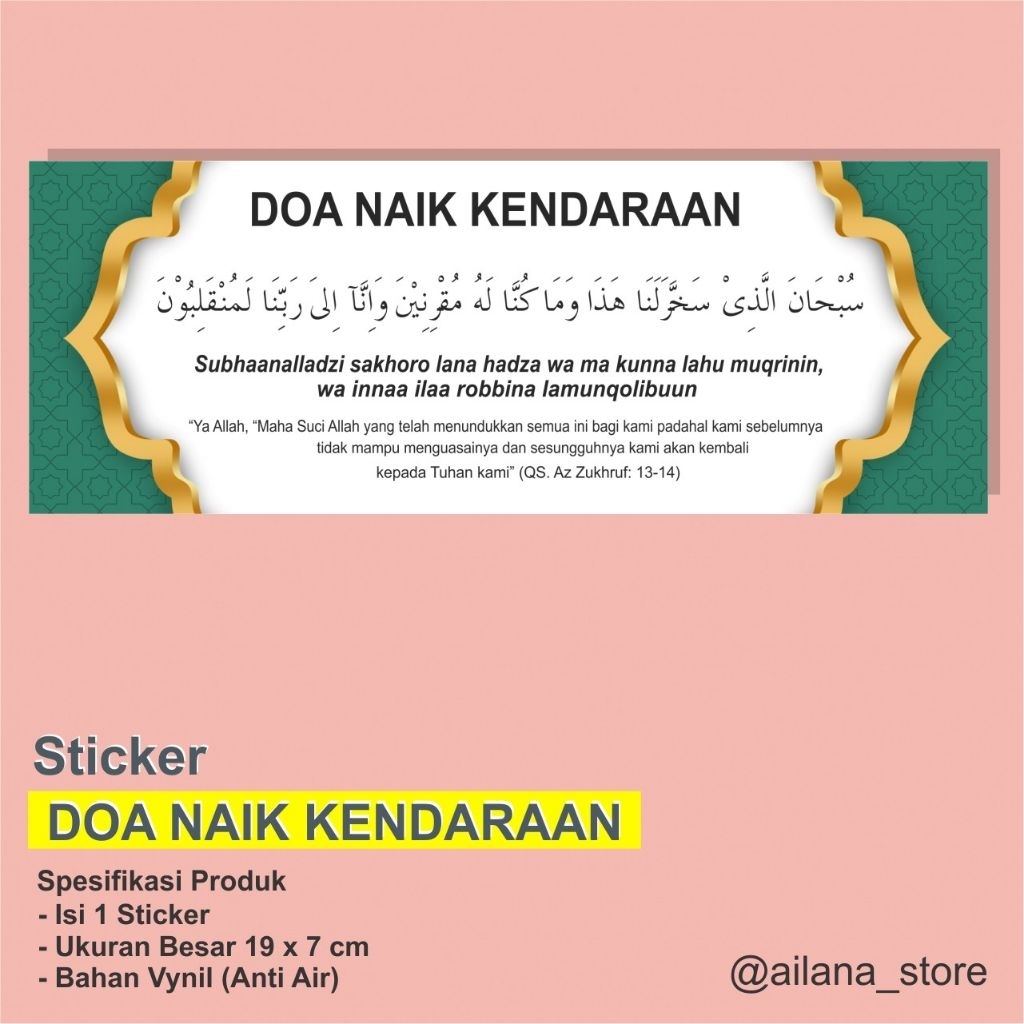 

STICKER DOA NAIK KENDARAAN • ANTI AIR