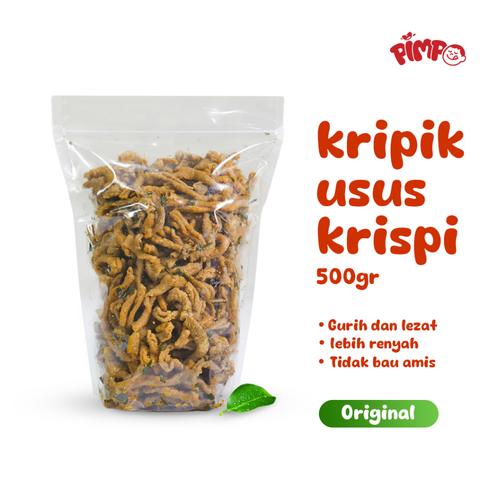 

500gr Pimpo Kripik Usus Ayam Krispi / Usus Ayam Crispy Premium Daun Jeruk