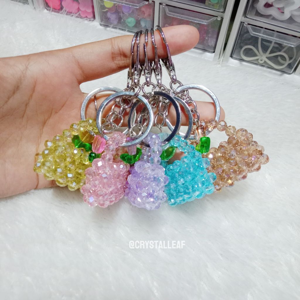 Gantungan kunci tas mini/kristal ceko/ganci manik manik