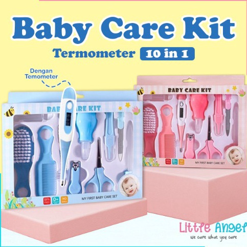 Terlaris Baby Care Kit Set Termo Alat Perawatan Bayi 1in1 Termometer Sisir Gunting Pembersih Kuku Ba