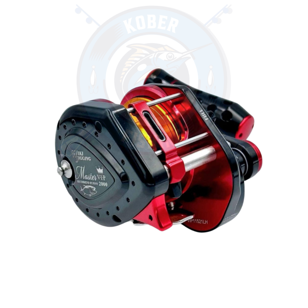 REEL JIGGING MASTER WIKI VIP 2000XH TURBO KNOB - BLACK/RED/GOLD - HANDLE KIRI