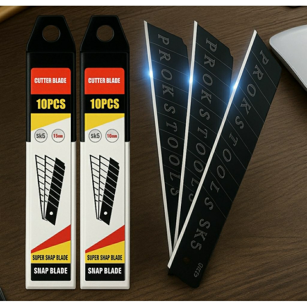 

Refill Pisau Cutter Besar isi 10 pcs Warna Hitam Big Black Snap Blade Kuter Kater Karter Cuter Carter snapblade 10s s Ulang Tajam Sharp Edge Utility Knife Pocket Tools Cut Cutting Paper Kertas Kardus Pemotong L150 L 150 L-150