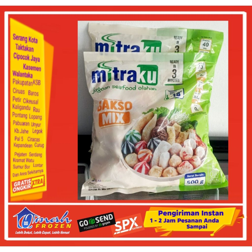 

Mitraku Bakso Ikan Mix 500gr, Frozen Serang