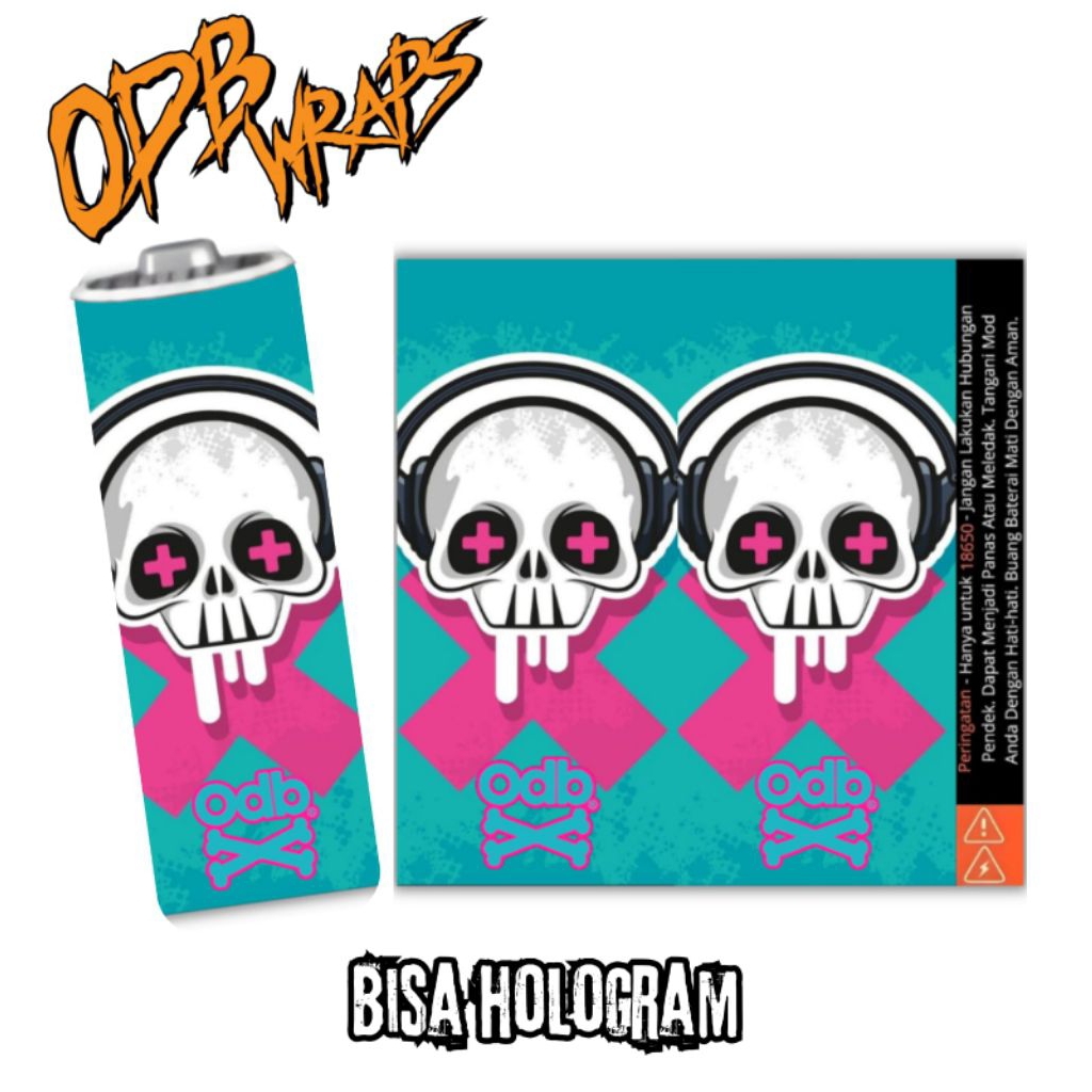 

Stiker Wrap Baterai 18650 Full Motif Skull waifu - Untuk Melindungi Baterai