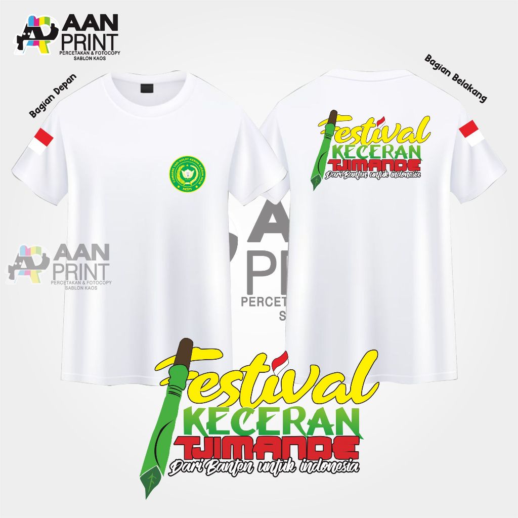 KAOS PENDEK KESTI TTKKDH FESTIVAL KECERAN TJIMANDI DARI BANTEN UNTUK INDONESIA | DEWASA ANAK ANAK