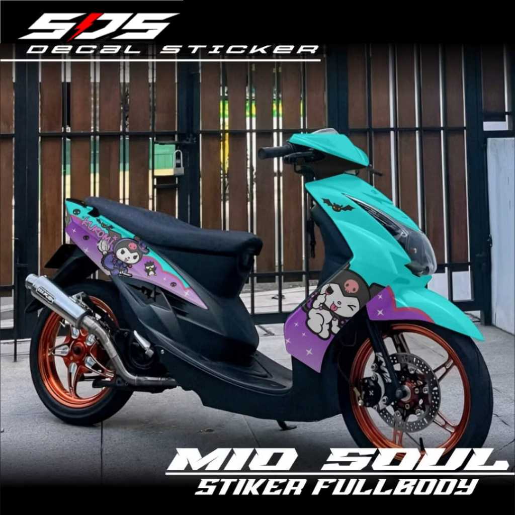 (COD) Decal Stiker Fullbody Mio Soul Karbu/Lama - Stiker Full Body Motor Mio Soul Motif Kuromi Lucu