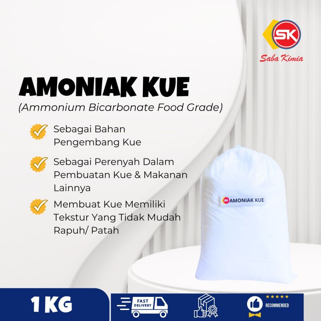 

Amoniak Kue / Amonia Kue / Ammonium Bicarbonate 1 Kg
