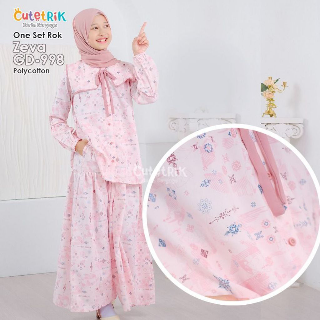 One Set Rok Anak Remaja One Set Rok Muslim One Set Rok Zeva By Cutetrik