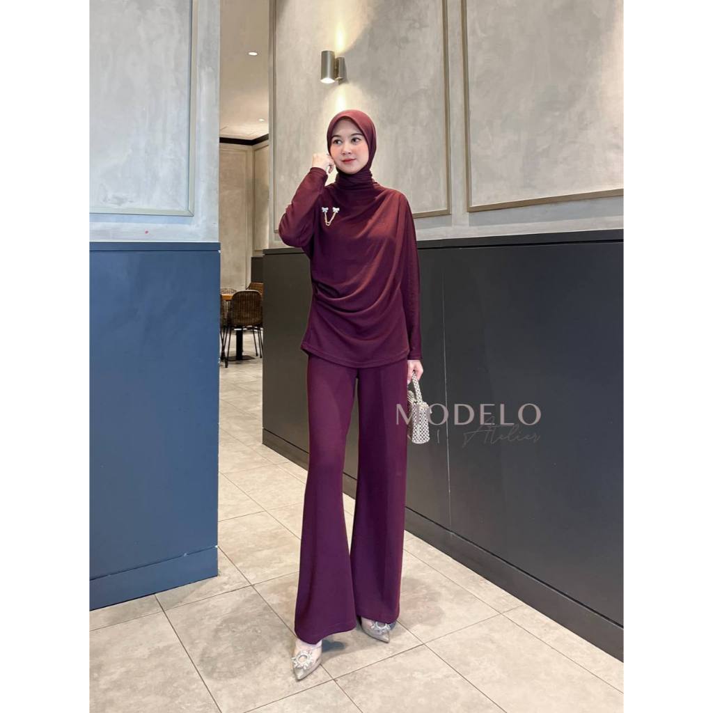 Velin Set / Setelan Plisket Cutbray Premium Mewah Modelo Nency Pleats Set Cantik Jumbo