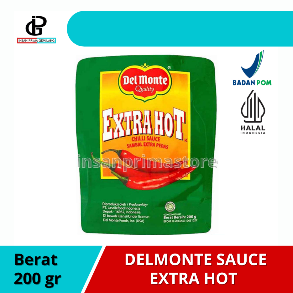 

DELMONTE Saos Extra Hot 200 Gram / Saus Extra Hot Cabe Del Monte Pouch Kecil
