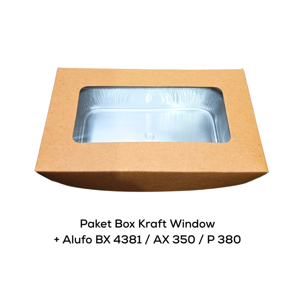 

Paket Box Kraft Window + Alufoil BX 4381 - AX 350 - P 380 + Lid
