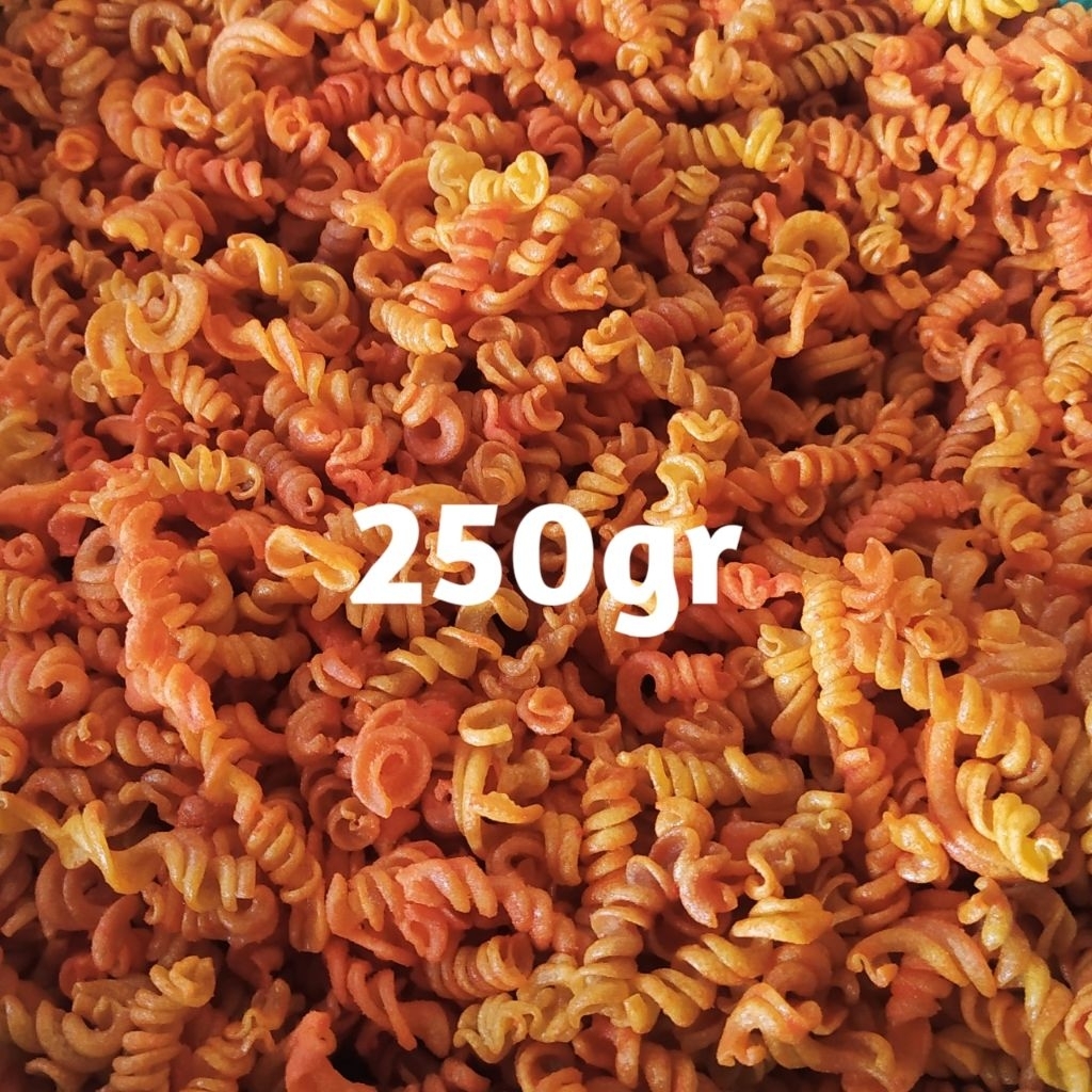 

Kizziu Makaroni Spiral Makaroni Ulir Pedas Balado 250gr