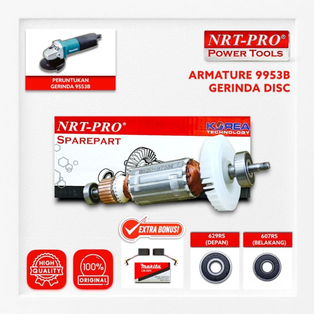 Armature NRT-PRO 9553B Makita Gerinda Tangan 4 Inch Armature Angker Mesin Gerinda Tangan 9553B Makit
