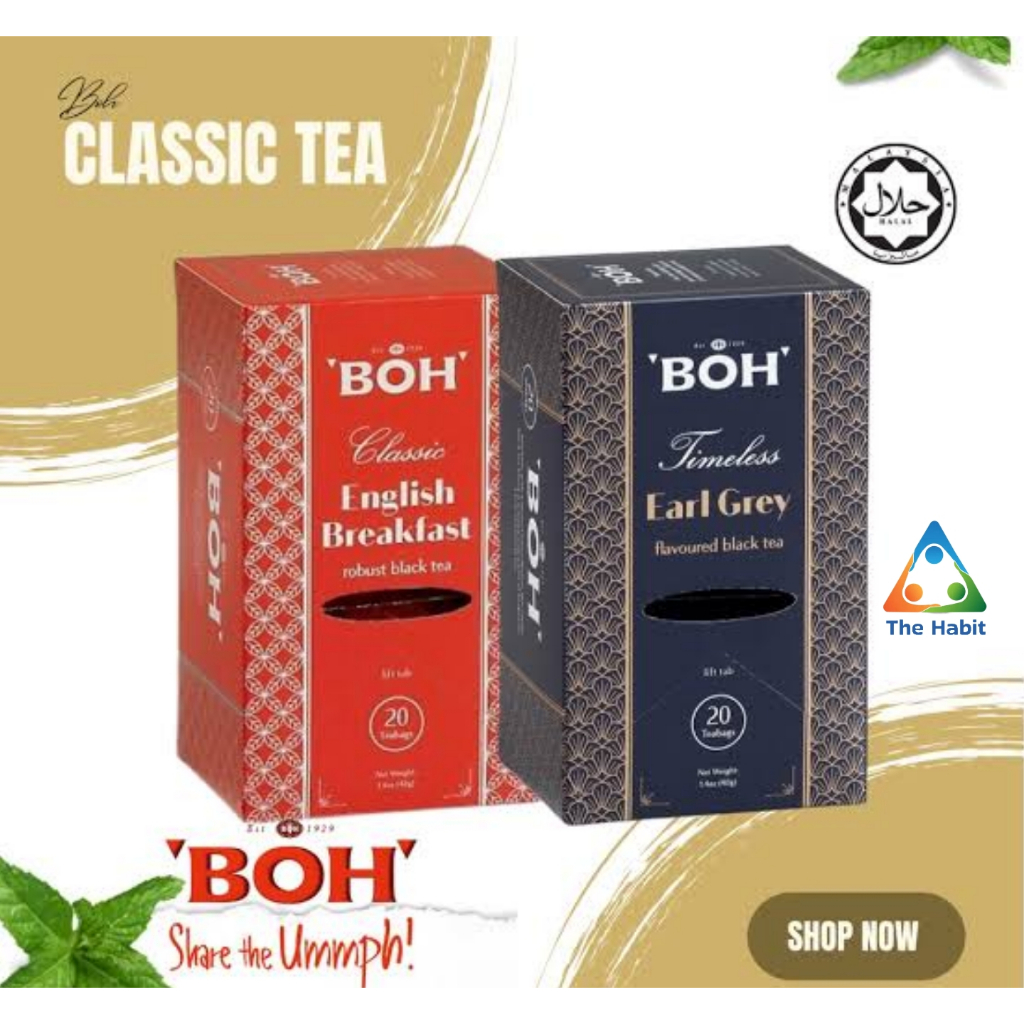 

(The Habit) Boh Classic English Breakfast Earl Grey 20bags Classic Tea Teh Klasik Teh Celup Rasa Teh Original