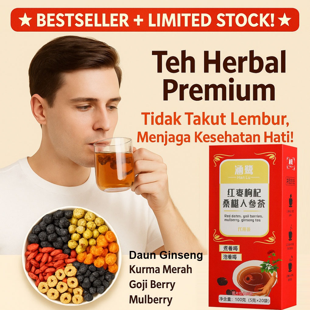 

⚡COD⭐Beli 1 Gratis 1⭐Red Date Goji Berry Mulberry Ginseng Tea/Teh Bunga Kering Kurma Merah Murbei Hitam Wolfberry Merah Wolfberry Merah Kombinasi Teh Bunga Dan Buah Dikemas Secara Individual/Black wolfberry mulberry red date tea/Teh Kesehatan Pria Teh