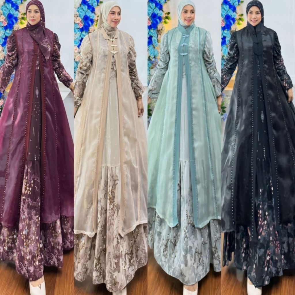 ZENINA SERIES by HUMAIRA Gamis Set Scraft Syari Branded Premium Ceruty Jersey Premium