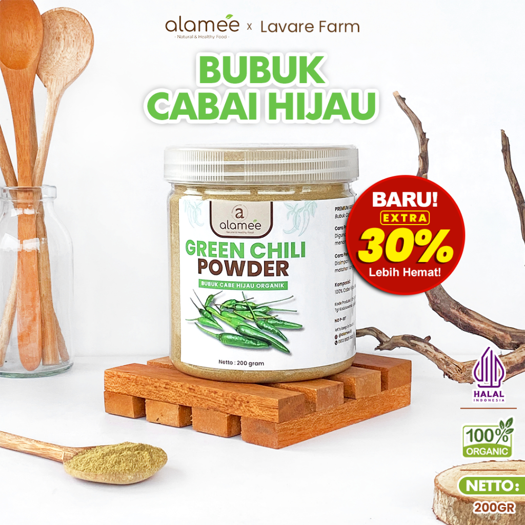 

ALAMEE Bubuk Cabe Hijau Green Chili Seasoning Powder Halus Cabai Bumbu Masak Dapur 200gr BUMA