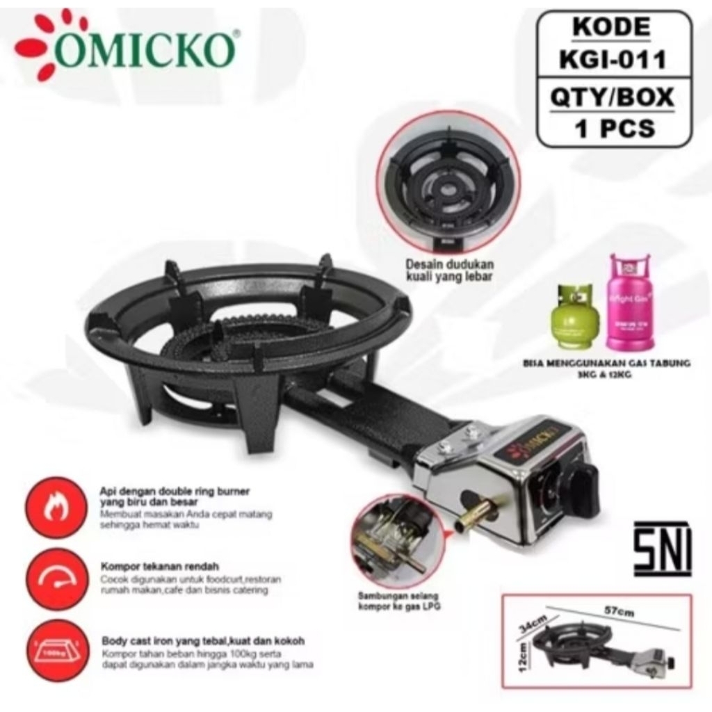 OMICKO Kompor Mata Seribu Mata Cor 1 Tungku KGI-011
