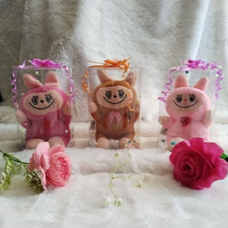 Boneka Tabung mini Lucu Mixue Labubu Keroppi Patrick