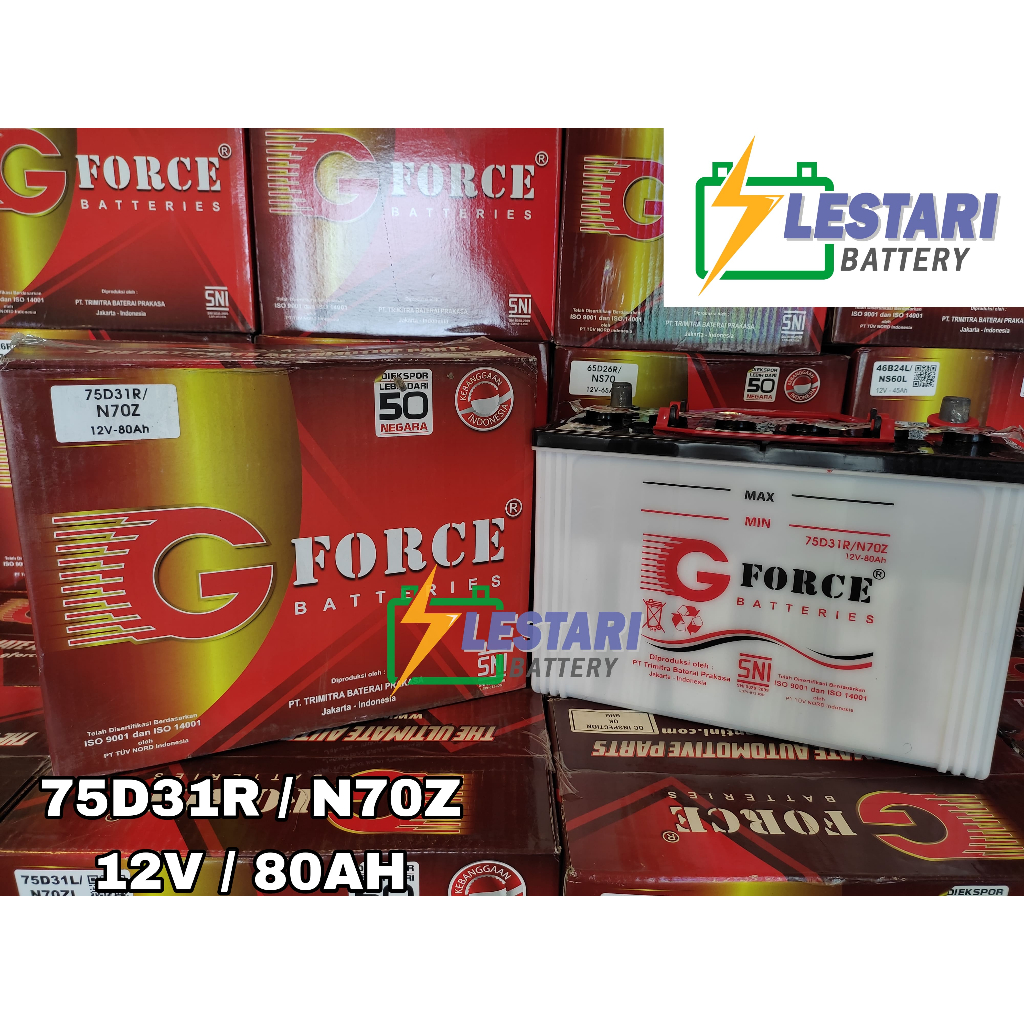 Aki Basah Conventional GFORCE 75D31R / N70Z