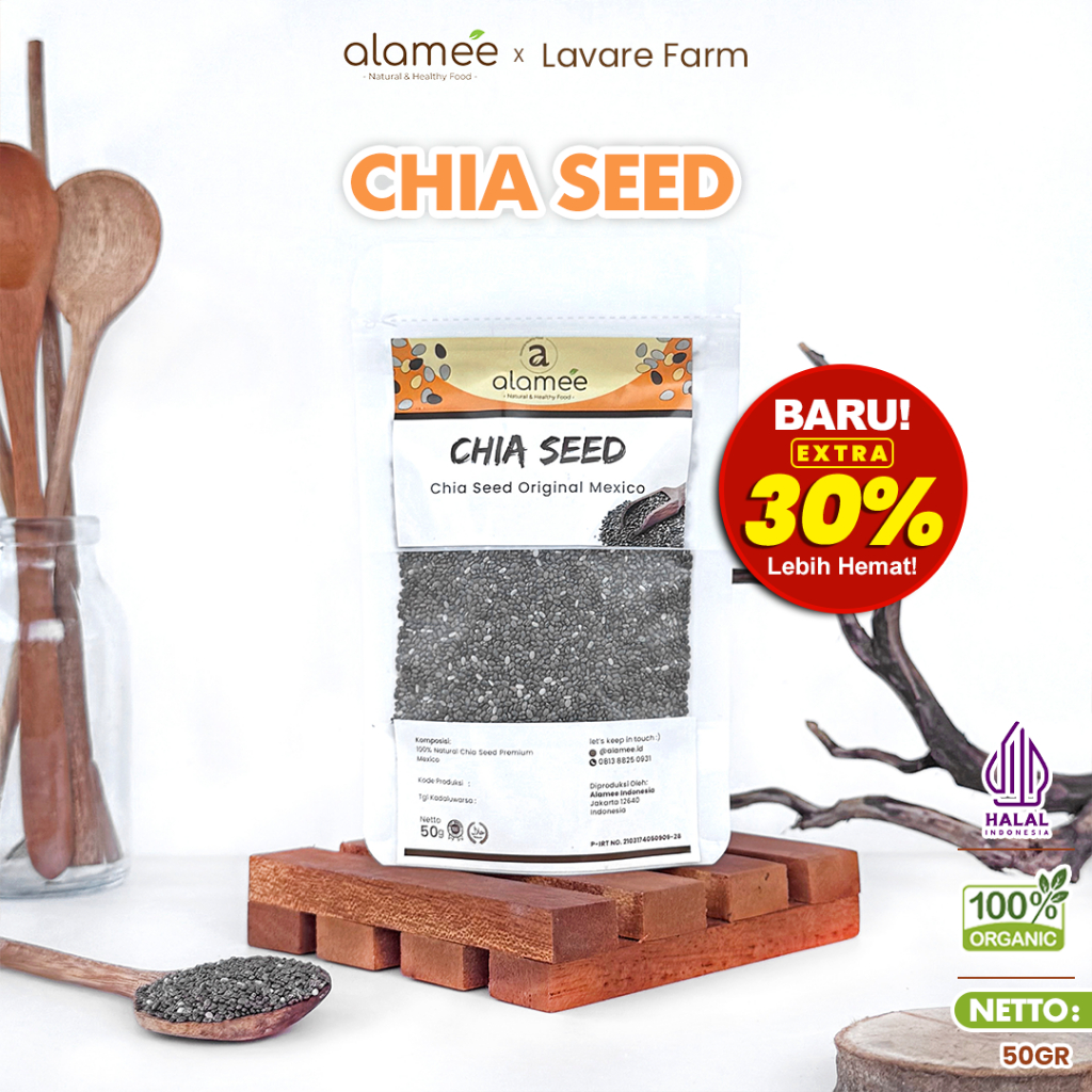 

Chia Seed Organik Premium Biji Black chiaseed cia seeds diet 50gr travel size mini tester buma organik