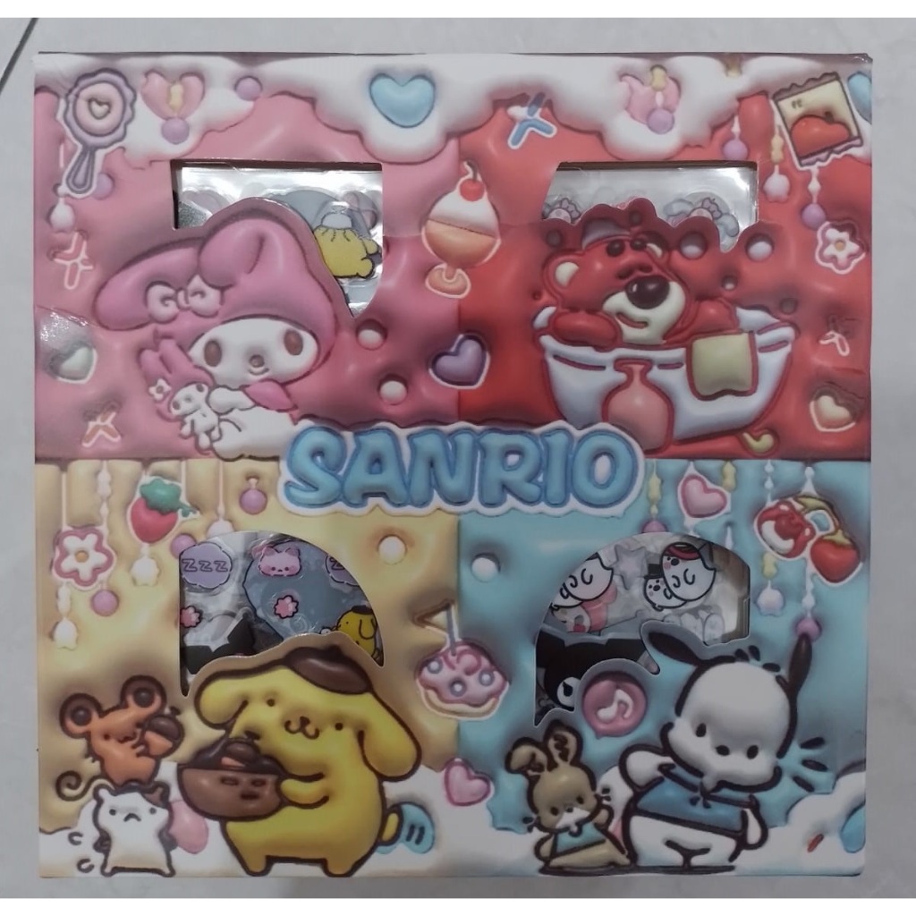 

mainan Stiker 1 BOX ISI 100 Lembar SANRIO RAINBOW MIX PREMIUM Sanrio Mix Cinnamoroll kuromi melody