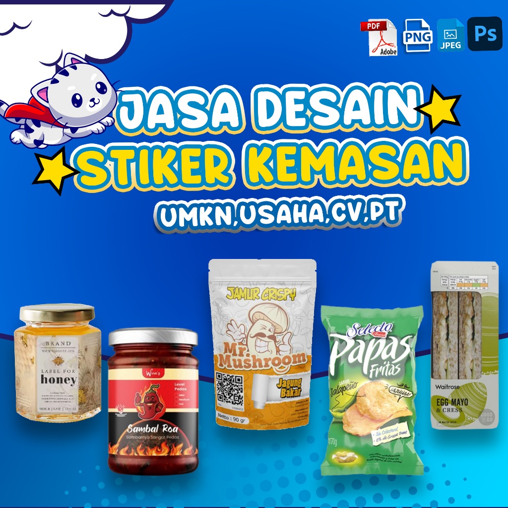 Jasa Desain Stiker Kemasan Body Care,Hair Care, Makanan,Minuman