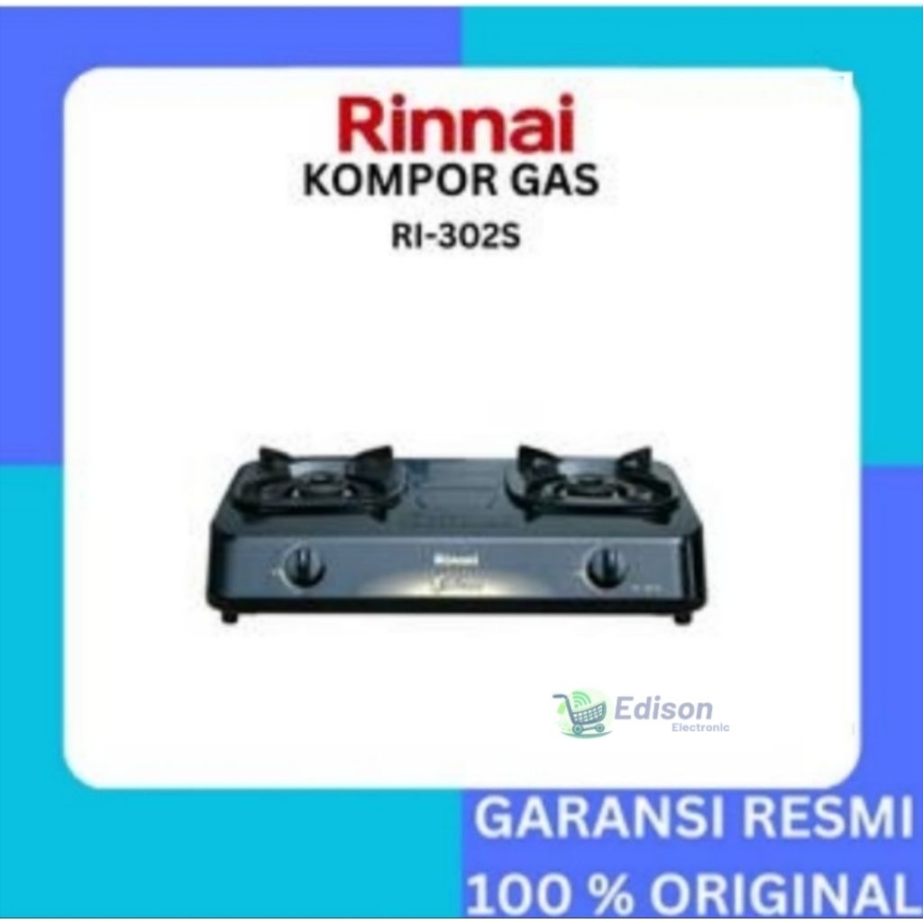 RINNAI Kompor Gas 2 Tungku SUN BURNER Rinnai RI-302 S