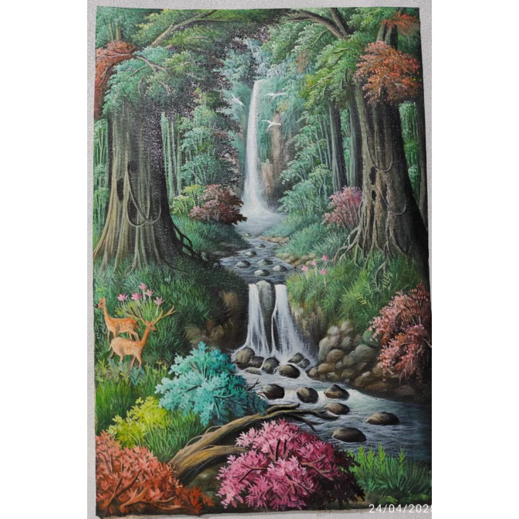 

LUKISAN AIR TERJUN Ukuran 40cmx60cm Tanpa bingkai Dekorasi rumah lukisan alam kain kanvas