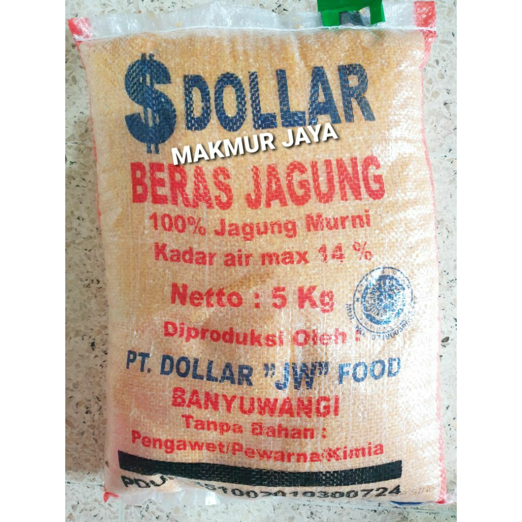 

BERAS JAGUNG (1 KG Isi 2 Pcs) BERAS JAGUNG PREMIUM DOLLAR 5 KG (100% Jagung Murni)