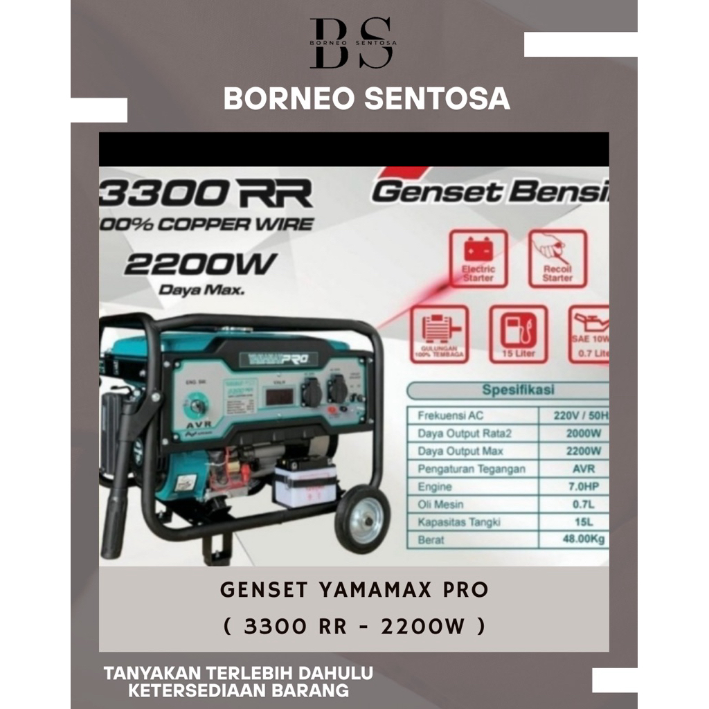 GENSET YAMAMAX PRO 3300 RR - 2200 W MURAH KUAT BERKUALITAS