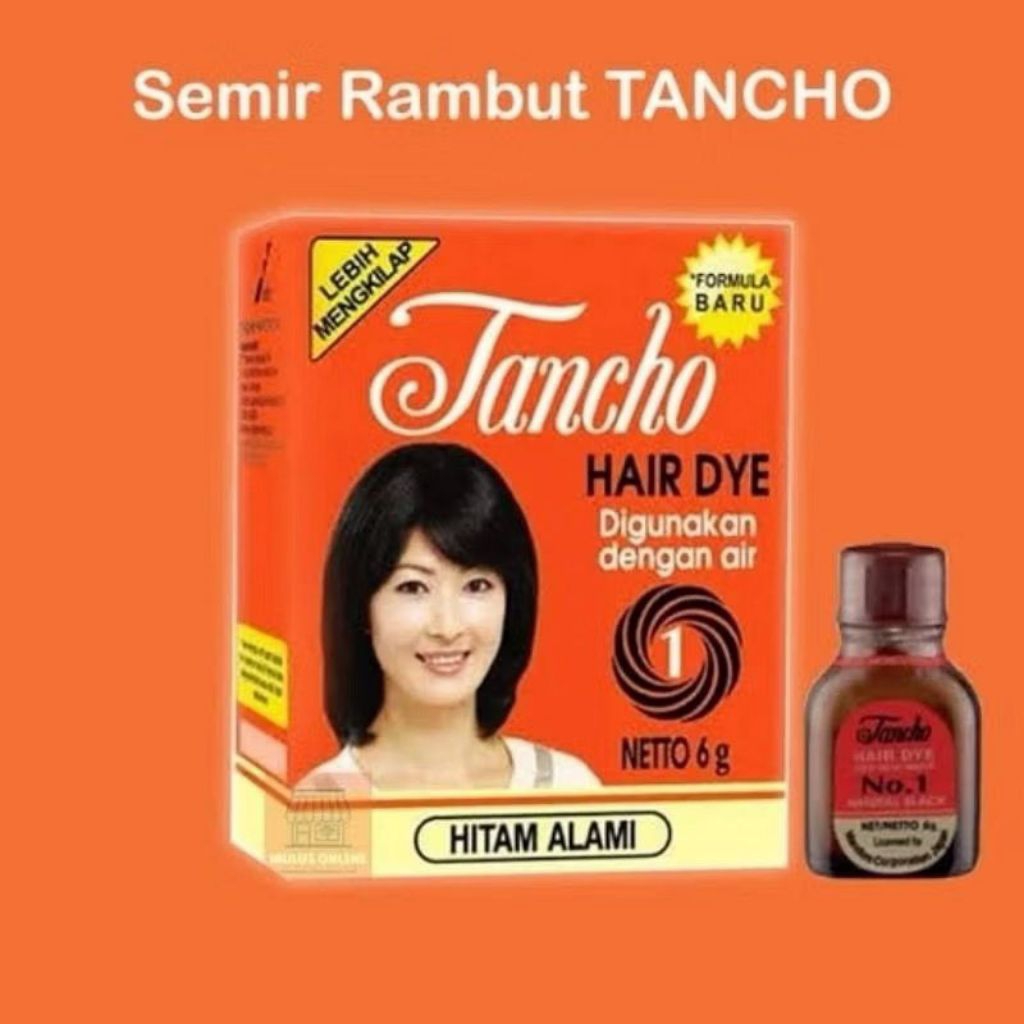 Tancho Hair Dye Semir Rambut Hitam Bubuk Alami