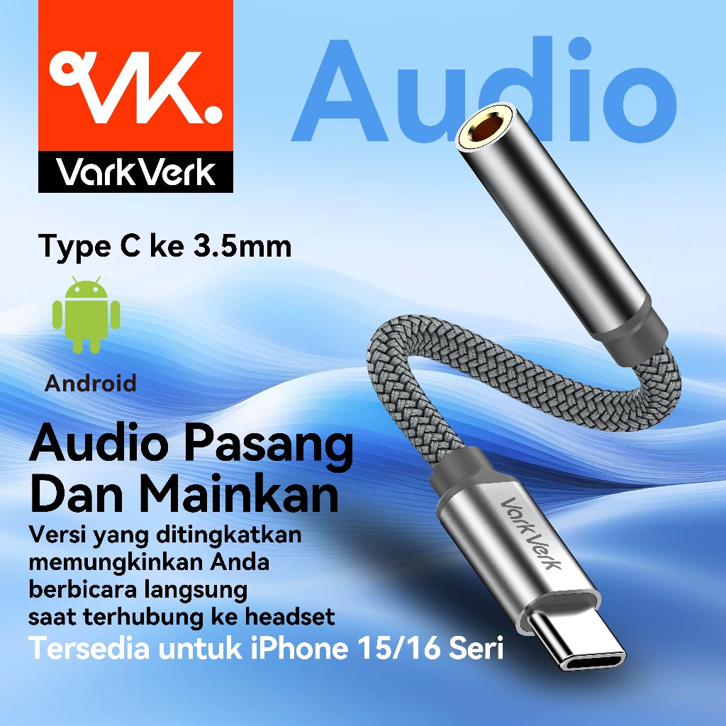 VarkVerk Type C ke 3.5mm Jack Adapter Perempuan OTG Type C to 3.5mm Jack Female adapter OTG For