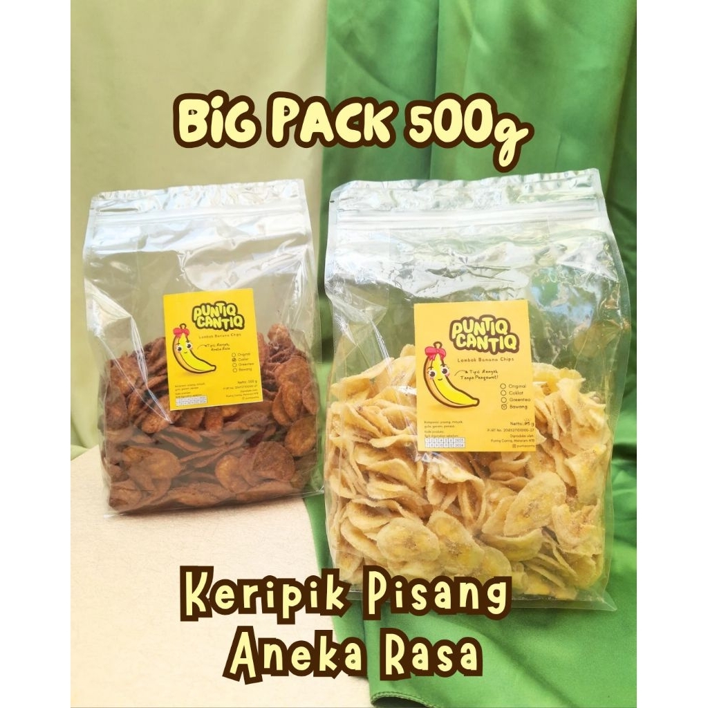 

Keripik Pisang Puntiq Cantiq BIG PACK 500g Keripik Pisang Tipis Renyah Coklat