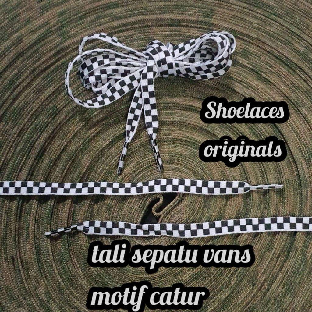 Tali sepatu / Tali sepatu snakers motif catur panjang 90-200cm sesuai variasi dijual per pasang